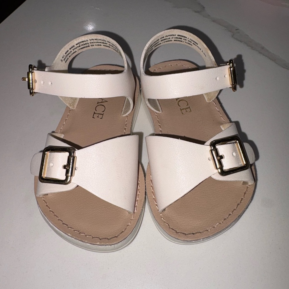 The Children's Place Cream Buckle Sandals